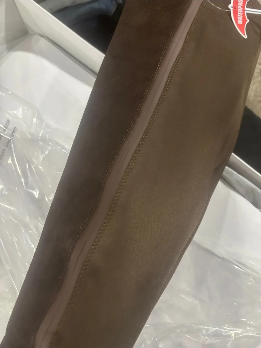 Brown Suede & Leather Mid-Calf Boots